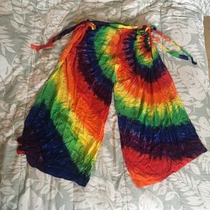 Rainbow Tie-dye Sarong Wrap Tie Pants